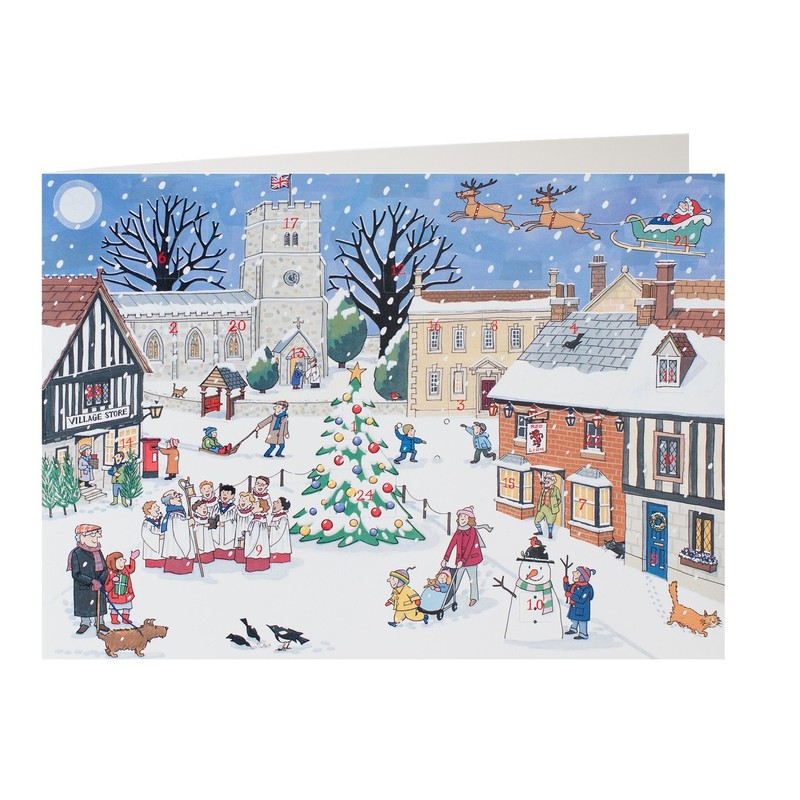 Alison Gardiner Pack of 4 Traditional Advent Calendar Cards -Christmas