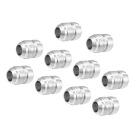 Motoforti Universal Male Weld on Fitting Bung Hose Adapter, Male Hose Adapter with Weld-On Fitting Bung, AN8, Durable, Aluminum Alloy, Silver Tone, 10pcs
