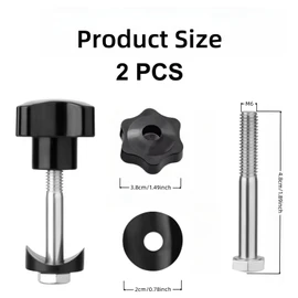 SZHSYJY 2 Set Rollator Walker Replacement knobs,Universal,Replacement Arm Adjustment Knobs for Rollator, 6-Point Knob W/Hardware,Rollator Parts，Comfortable Replacement Arm Adjustment Knobs (Black)