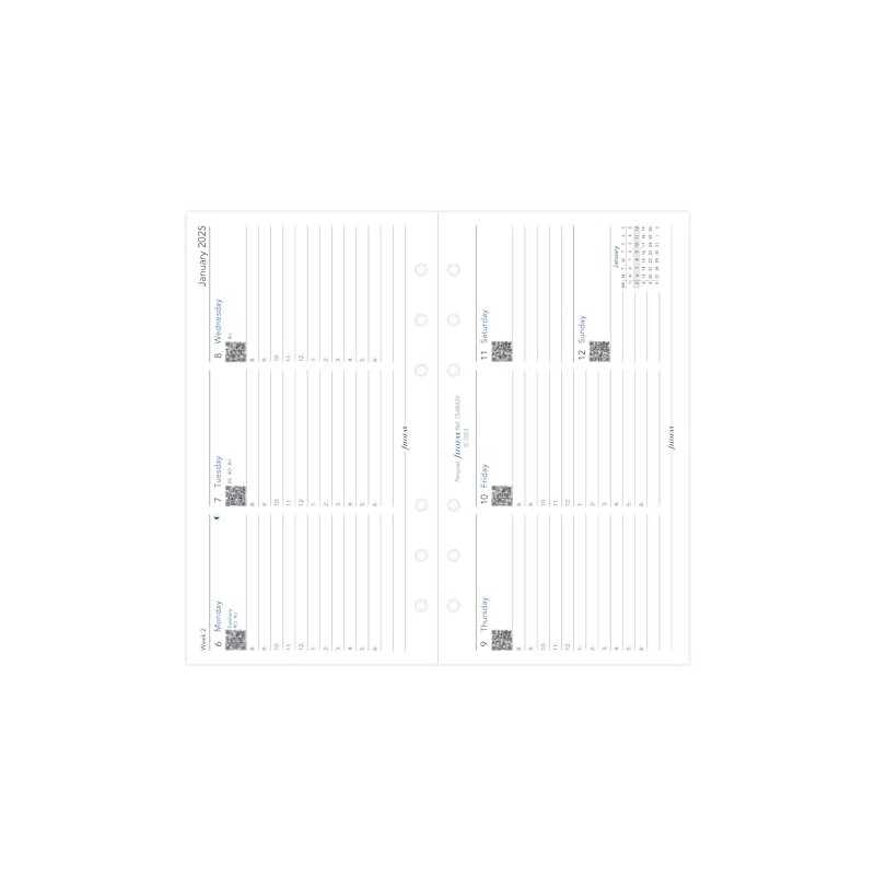 Personal Week on two pages appointments horizontal 2025