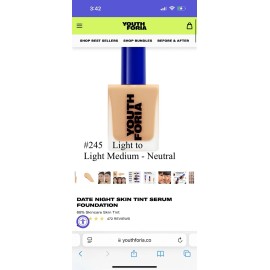Youthforia Date Night Skin Tint Serum Foundation, Light-Medium Coverage #245