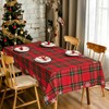 AIBIIN 56x102inch Christmas Checked Tablecloth for Family Dinners Red Tartan