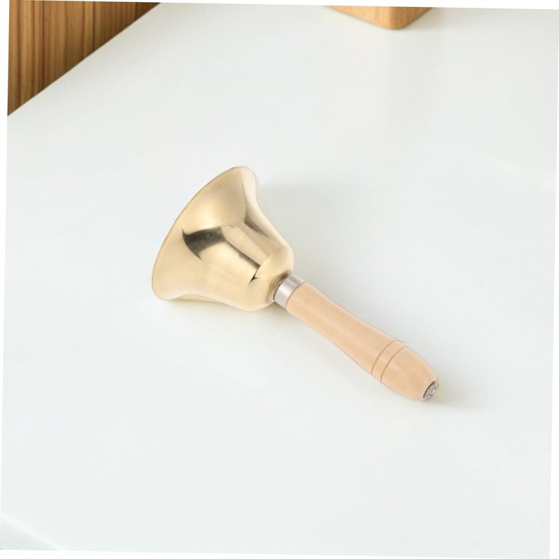 Gatuida 2pcs Solid Brass Hand Bell with Wooden Handle Loud
