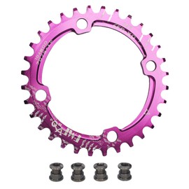 UPANBIKE Bike Narrow Wide Chainring 104 BCD Round Shape Single Chainrings 34T (Purple)