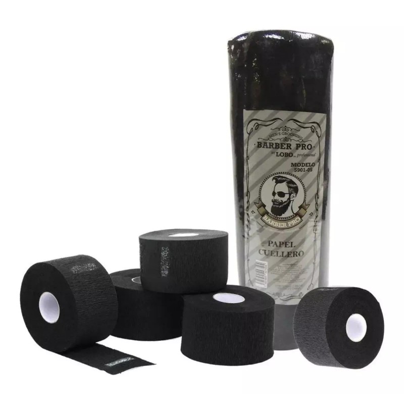 Barber Pro 2pz Papel Cuello Desechable Negro Barberia Barber Pro
