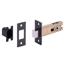 HANDLEZONE® Bathroom Toilet Door Deadbolt Lock - Black Matt - 76mm Bolt with 57mm Backset