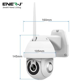 ENERJ Smart CCTV Dome Camera, HD 1080p 3.6mm PTZ IP66 Wifi Home Security IP Cameras Outdoor, Motion Camera with Night Vision & 2 Way Audio for Baby, PET Monitor Via App