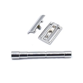 OdontoMed2011 Double Edge Safety Razor Stainless Steel Manual Traditional Shaving Razors with 5 Pcs Razor Blades BTS-306