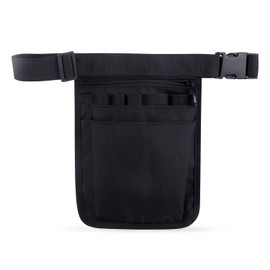 Nurse Bag Belt Bag Work Retail Belt Bag Tool with Multiple Compartments Waist Bag Black Work Bag Adjustable Belt Ideal for Caregivers Dentists Veterinarians