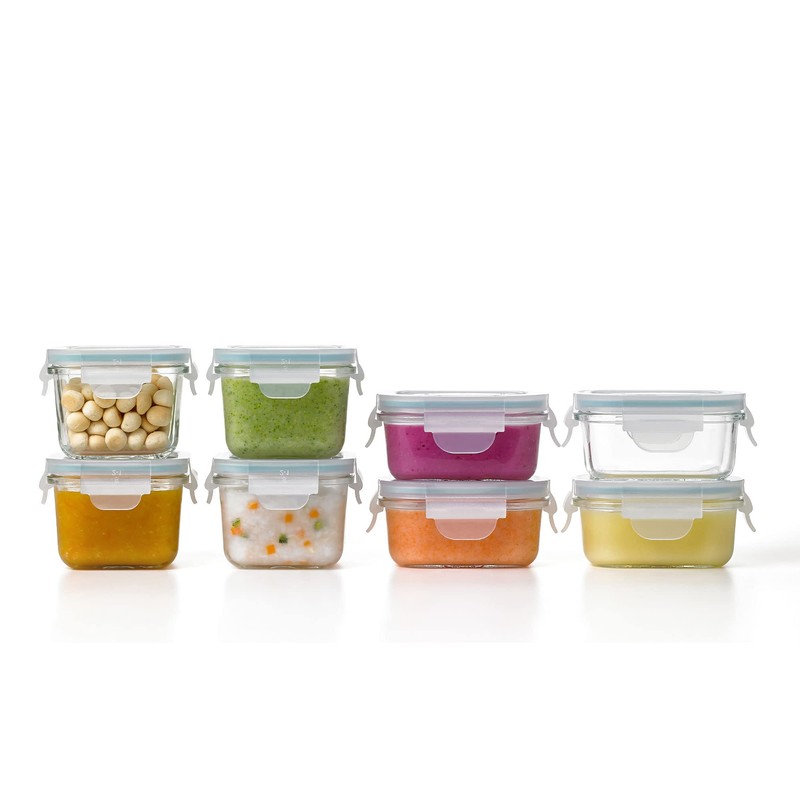 Glasslock Mini Reusable 5 Ounce Rectangular and 7 Ounce Square