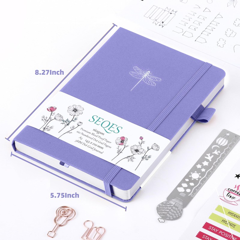 SeQeS A5 Bullet Dotted Journal Notebook | 160gsm Thick Bleedproof