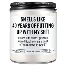 Karply Funny 40 Year Anniversary Candle, 40th Anniversary Decorations, 40th Anniv. Gifts for Couple, Husband, Wife, Parents, Valentines Day, Unique 40 Year Ruby Wedding Anniv. Gifts for Him, Her