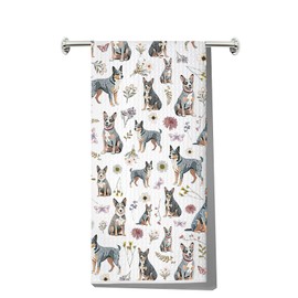MYSOMY Blue Heeler Kitchen Towels Blue Heeler Gift Australian Cattle Dog Gifts Blue Heeler Hand Towel (Blue heeler UK)