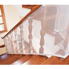 Revanom Child Safety Net, Balcony, Patios and Railing Stairs Netting, Safe Rail Net for Kids/Pet/Toy, Sturdy Mesh Fabric Material, 9.8 ft White Color