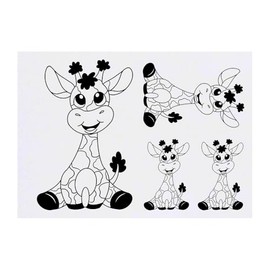 4 x 'Cute Baby Giraffe' Temporary Tattoos (TO00075396)