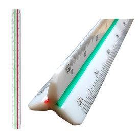 Raylu Paper® - Plastic Triangle Scaler with 6 Scale Ideal for Students, Architects, Engineers, Drawing Manufacturers, Durable Plastic, 3 Colour Coded