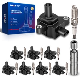 KAX OEM Performance Set of 8 Ignition Coil Pack & Iridium Spark Plugs w/Magnetic Socket for Ford F-150 2018-2020, Mustang 2020 2023,5.0L UF869