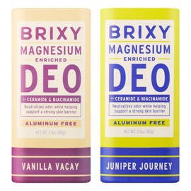 BRIXY Magnesium Deodorant, Effective Odor Control With Ceramide & Niacinamide For Skin Health, Aluminum Free, Baking Soda Free, Sensitive Skin Deodorant, Vegan, Plastic Free