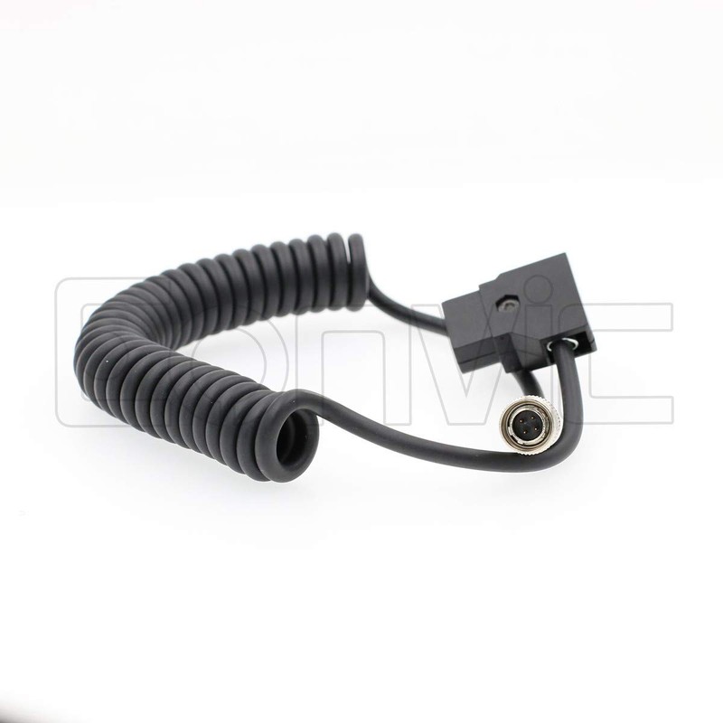 Anton Bauer D-Tap To Male Hirose 4 Pin Power Coiled