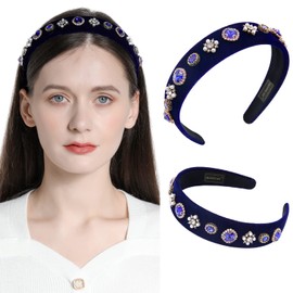 QIANXUAN Diademas de diamantes de imitación para mujer, accesorios para el cabello, diademas adornadas para el cabello de mujer, diademas de cuentas de cristal para mujer, cadenas brillantes de diamante, diadema de fiesta de niña, diadema de pelo de imit