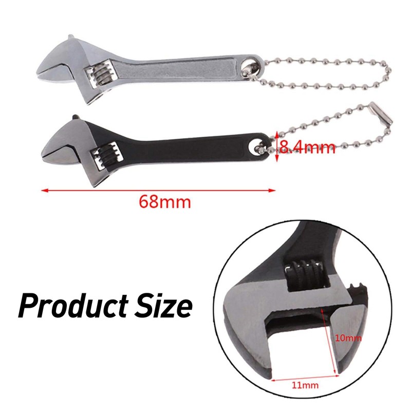 Mini Adjustable Spanner, 2.5" Small Steel Spanner Jaw Wrench Hand