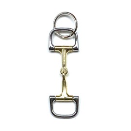 JA Horse Keyring Pendant Horse Rider Pony (Bit D-Ring), silver