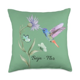 Beija - Flor Throw Pillow