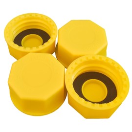 Thickened Gas Can Caps 4 Pack fits most 5, 3,2,1 gallon gas can,Replacement for Midwest Gas/Fuel Can Lids,Coarse Thread Cap（Yellow）