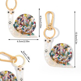 PERSONFUN Cozy Snail Bag Charm Keychain - Kawaii Acrylic Snail Pendant with Gold Lobster Clasp for Keys, Backpacks, Gift