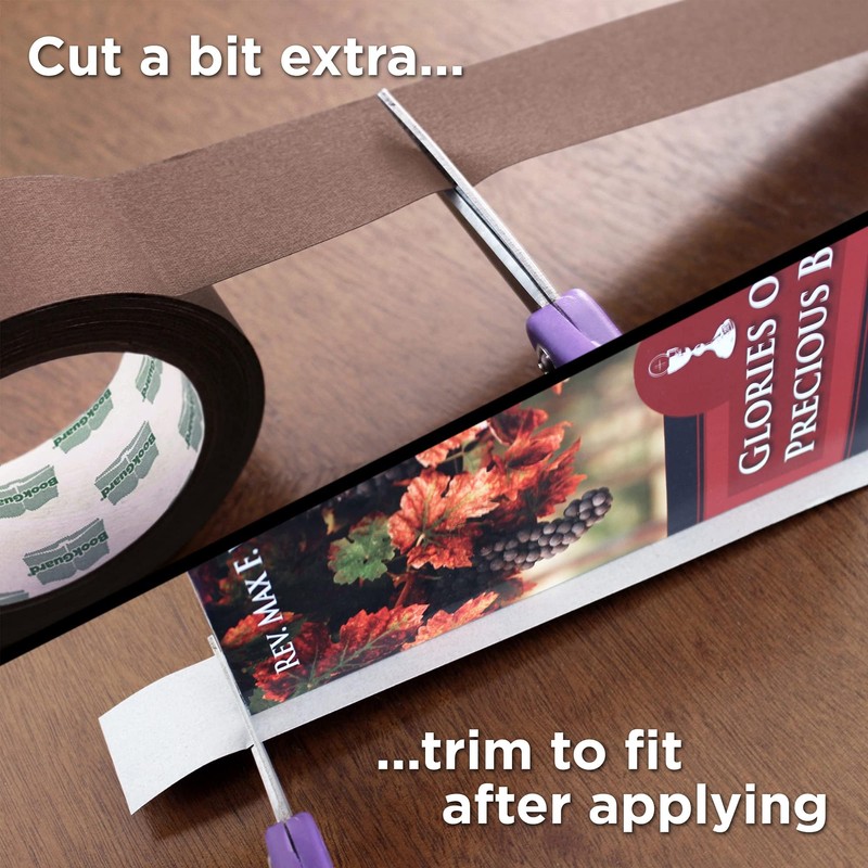 BookGuard 1-1/2 Inch Vinyl-Coated Cotton Cloth Bookbinding Repair Tape, 15