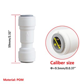 Qrity 1 Piece RO Water Filter Fitting, 3/8" Inline Check Valve Pushfit, 3/8" Pushfit Fittings, Water Filter One Way Check Valve