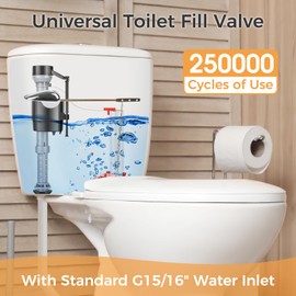 Houpeoro Universal Toilet Repair Kit for Inside Tank – Includes Adjustable Fill Valve & 2-Inch Flapper, Quiet & Easy Installation (Red, 1-Pack)