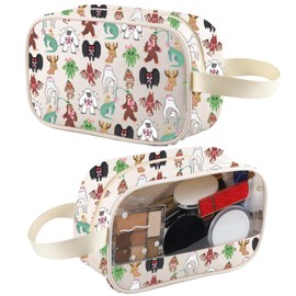Cryptozoology Clear Makeup Bag Cryptid Gift Creatures Monster Gift Moth Man Travel Toiletry Bag Organizer Pouch Cosmetic Bag (Monster mt ca)