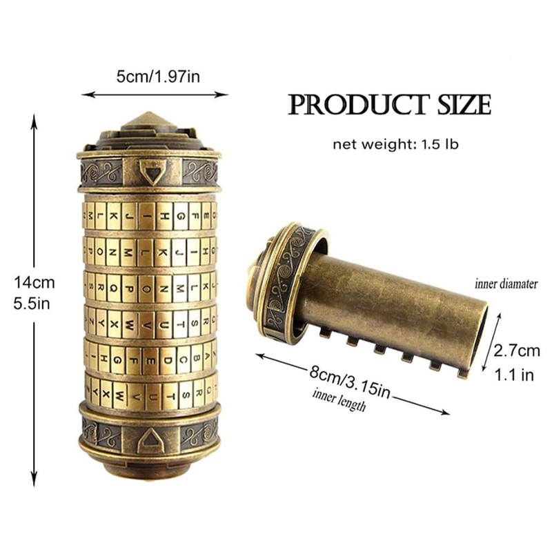 Unique Valentines Gift Cryptex Da Vinci Code Mini Cryptex Lock