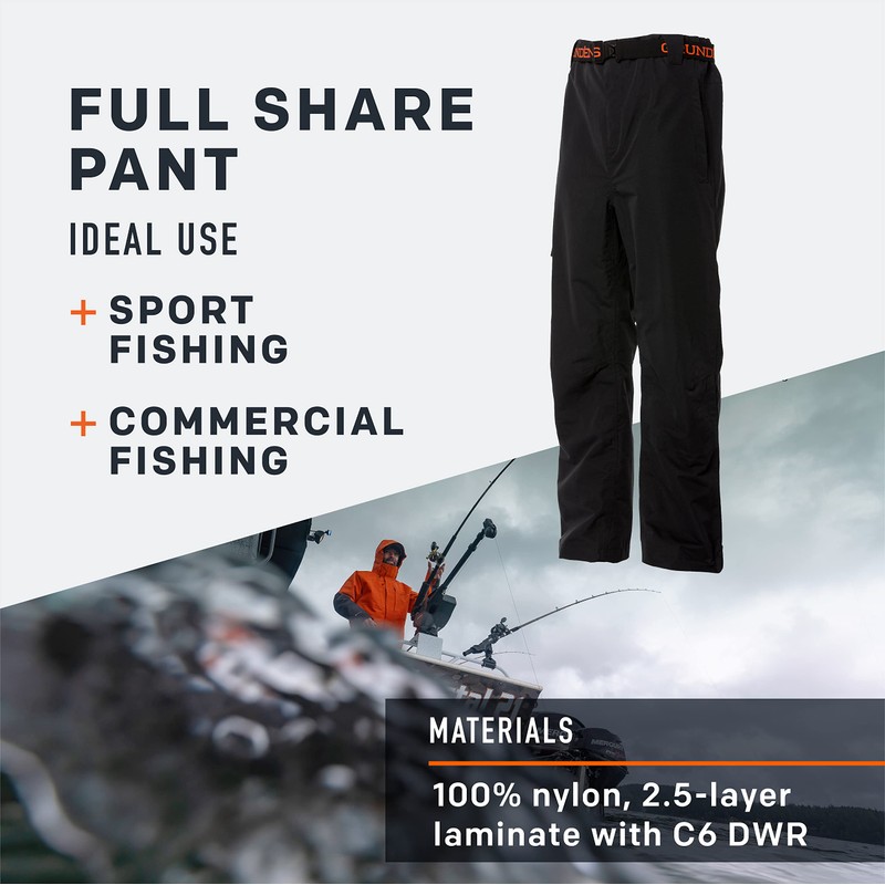 Grundéns Men’s Full Share Pant | Waterproof, Breathable, Black, Small