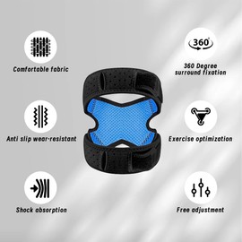 EULANT Patella Bandage, Patella Tendon Support Band, Adjustable Neoprene Knee Band, Stretchy Patella Tendon Bandage, Knee Support for Runner's Knee, Jumpers Knee, Pack of 1, S