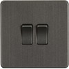 Knightsbridge SF3000AT Screwless 10AX 2G 2-Way Switch,Anthracite