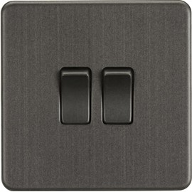 Knightsbridge SF3000AT Screwless 10AX 2G 2-Way Switch,Anthracite