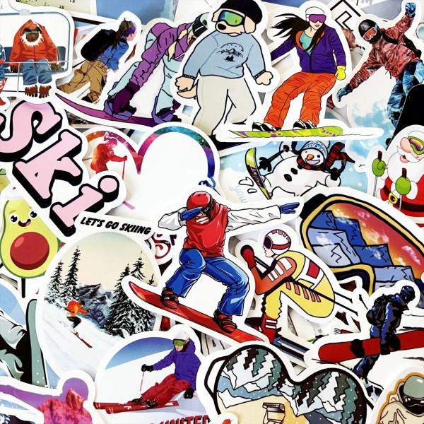 Unbranded 50 Pcs Skiing Ski FIS Stickers Pack Lot for
