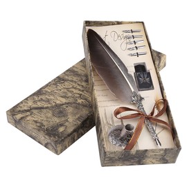 Yosoo Health Gear Fountain Pen with Nib Set, Goose Nib, Calligraphy Nib, Ballpoint Pen, Nib, Vintage Sylo with 5 Extra Replacement Tips, for Executive and Desk Decoration