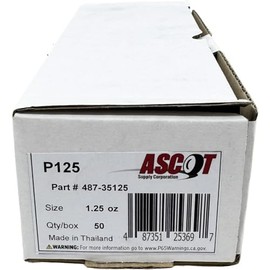 Ascot P Style Uncoated Lead Clip-On Wheel Weights (1.25oz - Box of 50)