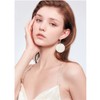 Trendy Light Weight Round White Shell Dangle Earrings for Women