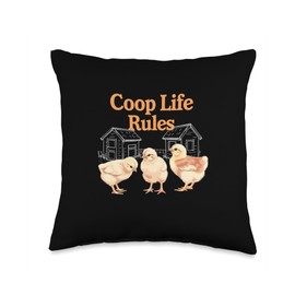 Baby Chicks in Backyards Coops Gardens Eggs Farm Rural Life Throw Pillow