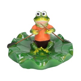 Simulation Resin Floating Lotus Leaf Frogs Ornament Fish Pond Fountain Landscape Decor