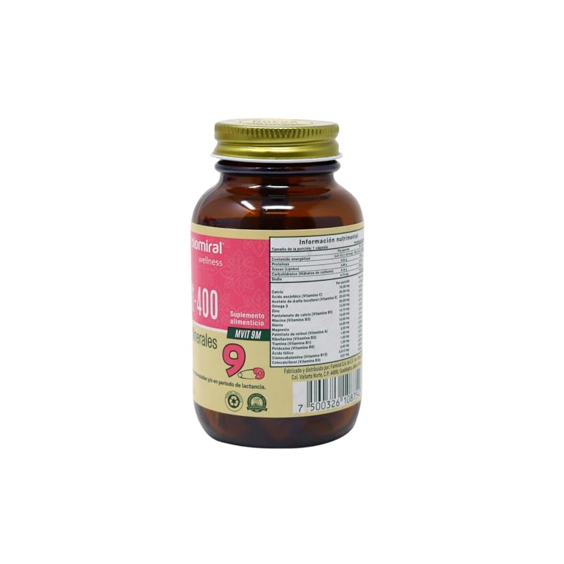 BIOMIVIT 400 30 CAPSULAS 595 MG VITAMINAS Y MINERALES Y