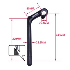 SENQI Bicycle Stem Quill Stem Clamp Diameter 10.0 inches (25.4 mm) Column Diameter 0.87 inches (22.2 mm) BSB040 80×220×240mm (Black)