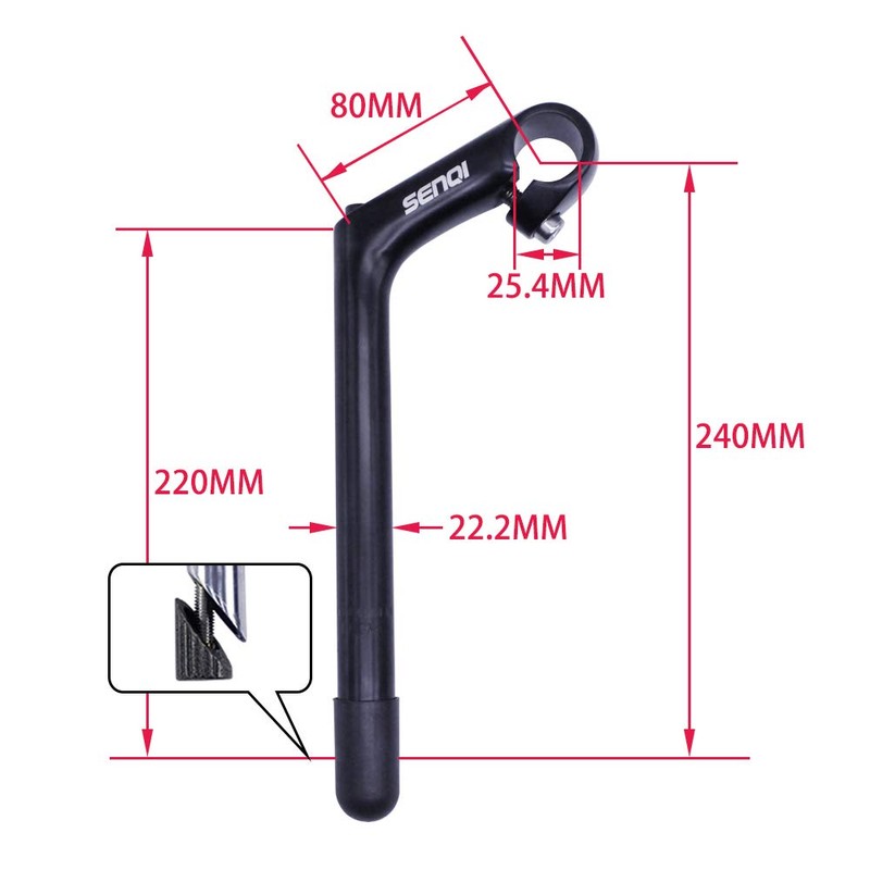 SENQI Bicycle Stem Quill Stem Clamp Diameter 10.0 inches (25.4