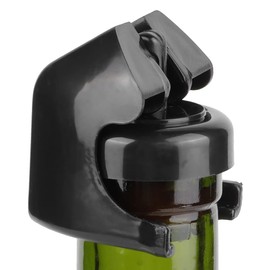 Wine Stopper 5pcs, Champagne Stoppers Wine Stopper with Silicone Reusable Wine Sealer Wine Stoppers for Wine Bottles Wine Bottle Stopper Wine Saver Wine Preserver Cork Sealing Plug(Black)