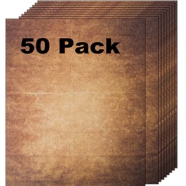 50 rollos de papel clásico pirata, papel envejecido con borde quemado, para crear escritura, dibujo, bocetos, proyectos de álbumes de recortes, compatible con impresoras láser y chorro de tinta | 8.5 x 11 pulgadas (50 hojas)