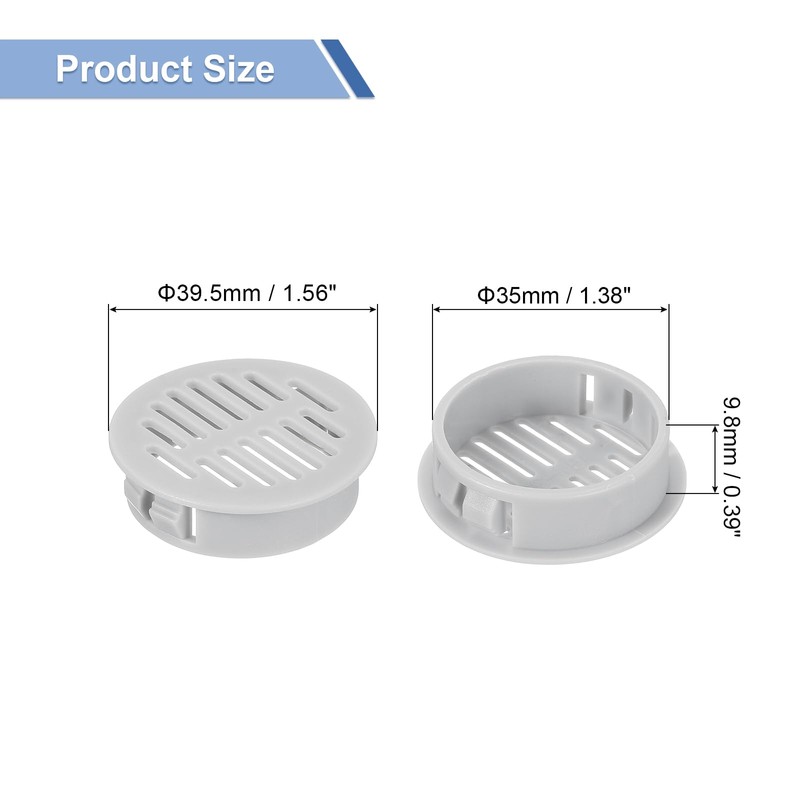 uxcell Round Soffit Vents 1 inch, 32Pcs Light Grey Plastic